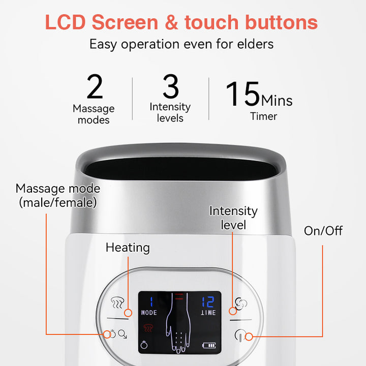 Premium Heated Hand Massager with Air Pressure and Hot Compress for Arthritis Relief, Cold Hand Comfort, and Finger Numbness Relief – Ideal for Wrist and Palm Pain Relief
