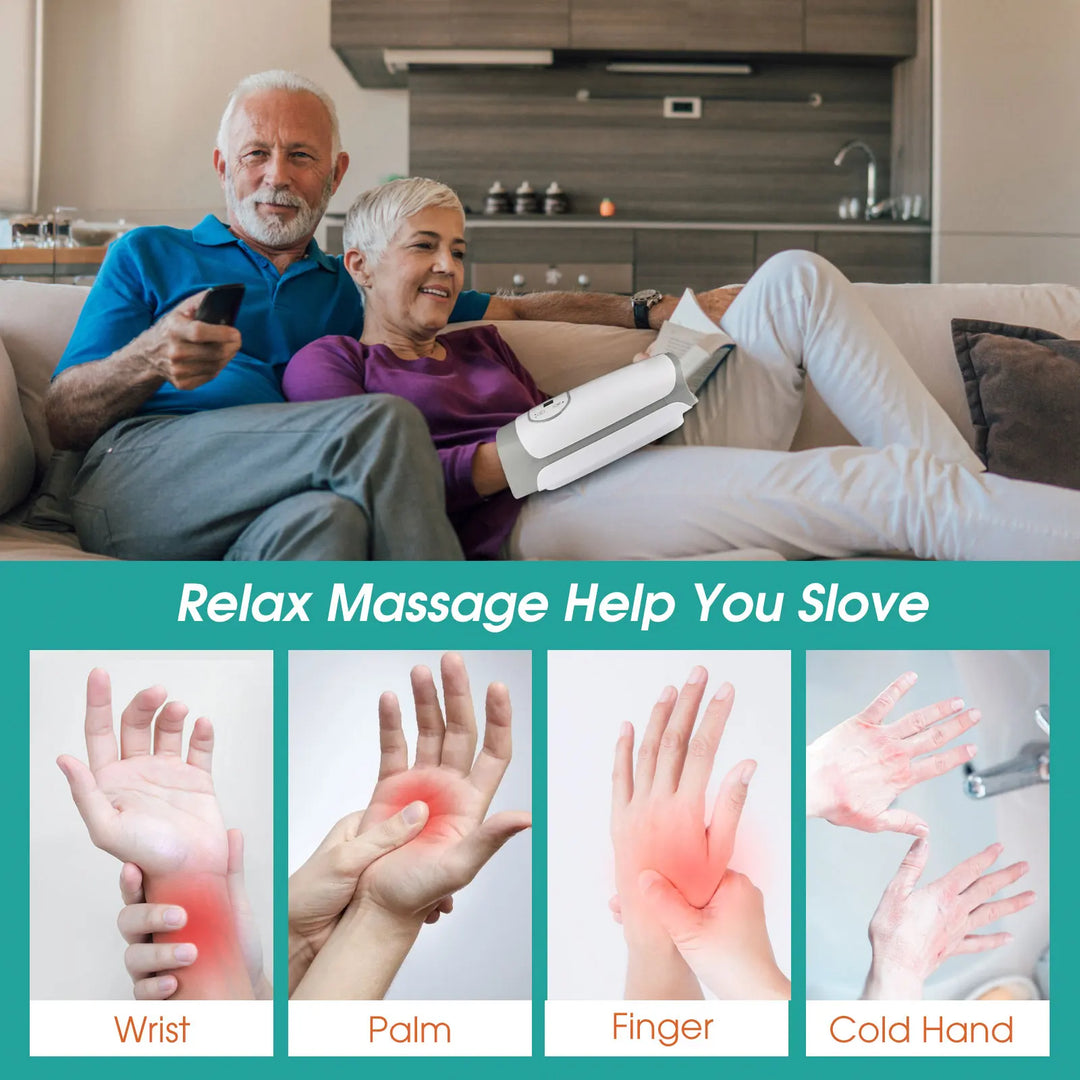 Premium Heated Hand Massager with Air Pressure and Hot Compress for Arthritis Relief, Cold Hand Comfort, and Finger Numbness Relief – Ideal for Wrist and Palm Pain Relief
