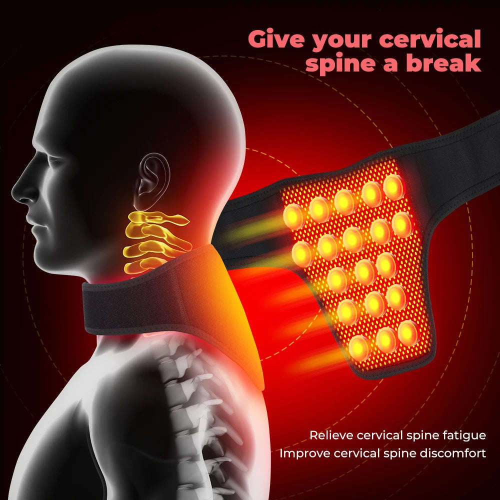 Premium Heating Neck Protector – Magnetic Hot Compress Neck Support Sleeve with Adjustable Wrap