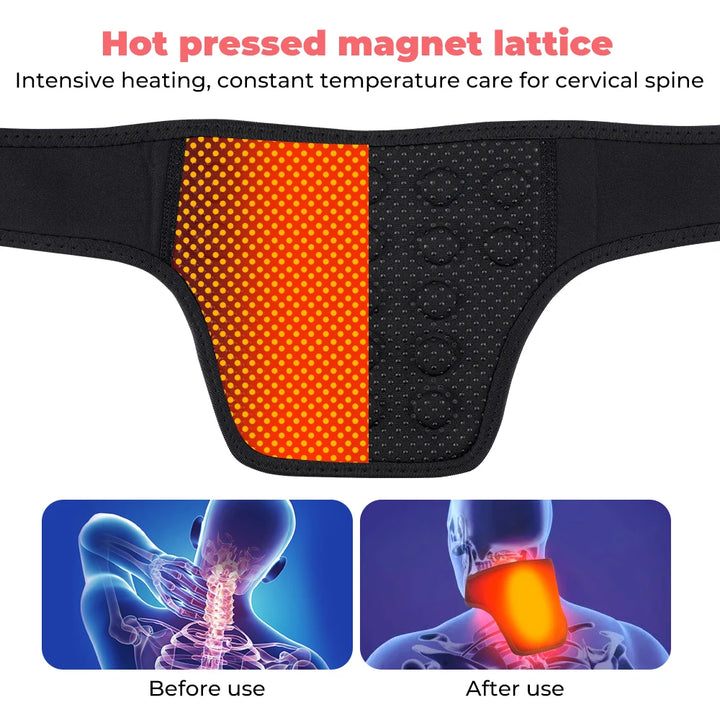 Premium Heating Neck Protector – Magnetic Hot Compress Neck Support Sleeve with Adjustable Wrap