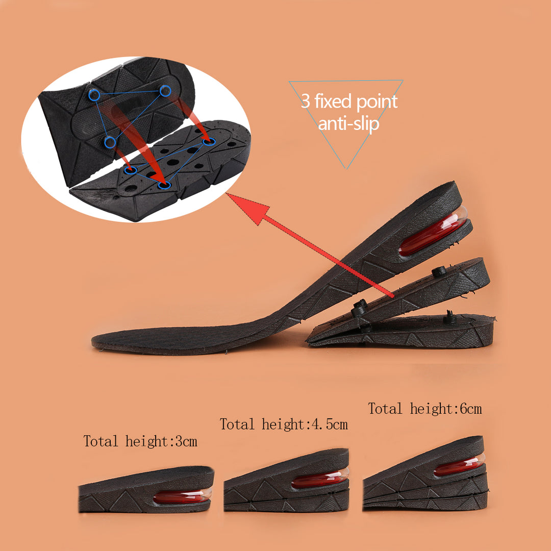 Premium Height Increase Insoles - Air Cushion Elevator Inserts for Men & Women, Adjustable 3-9cm Lift Kits for Comfort and Support, Shock Absorbent, Fits EUR 225-270