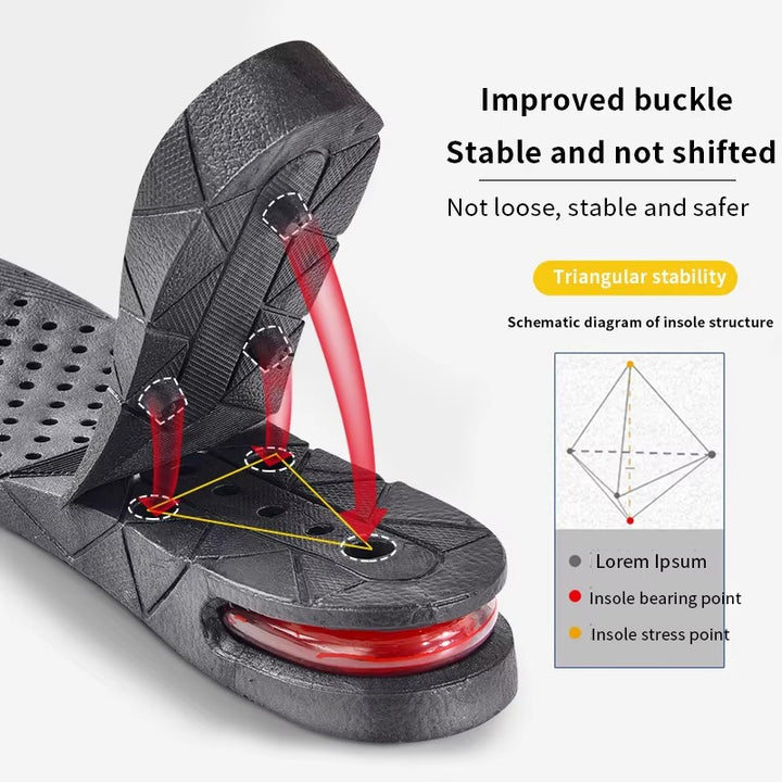 Premium Height Increase Insoles - Air Cushion Elevator Inserts for Men & Women, Adjustable 3-9cm Lift Kits for Comfort and Support, Shock Absorbent, Fits EUR 225-270