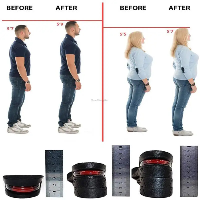 Premium Height Increase Insoles - Air Cushion Elevator Inserts for Men & Women, Adjustable 3-9cm Lift Kits for Comfort and Support, Shock Absorbent, Fits EUR 225-270