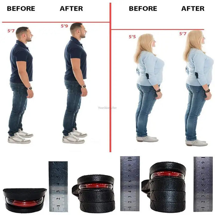Premium Height Increase Insoles - Air Cushion Elevator Inserts for Men & Women, Adjustable 3-9cm Lift Kits for Comfort and Support, Shock Absorbent, Fits EUR 225-270