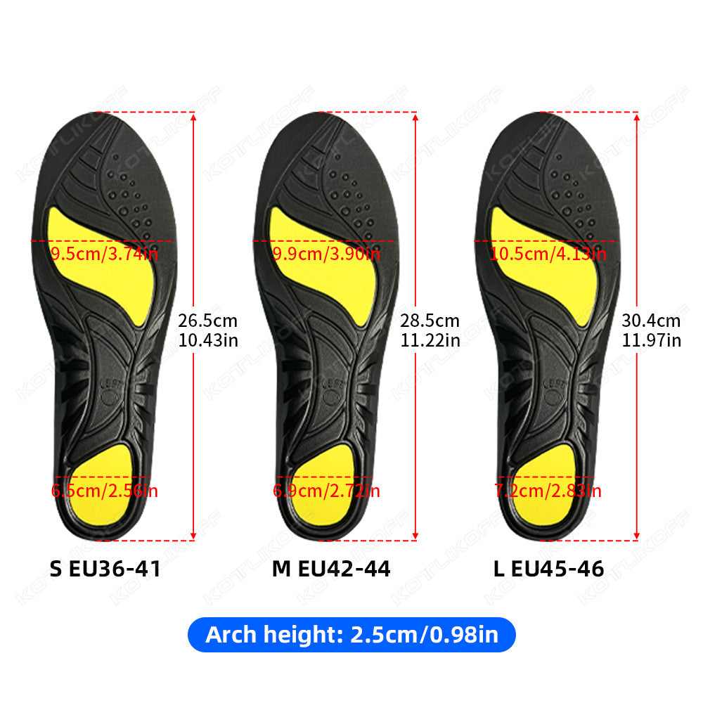 Premium High Arch Support Orthopedic Insoles for Plantar Fasciitis Relief, Cushioning Foot Inserts for Flat Feet, Deep Heel Cup, Shock Absorption for Men and Women