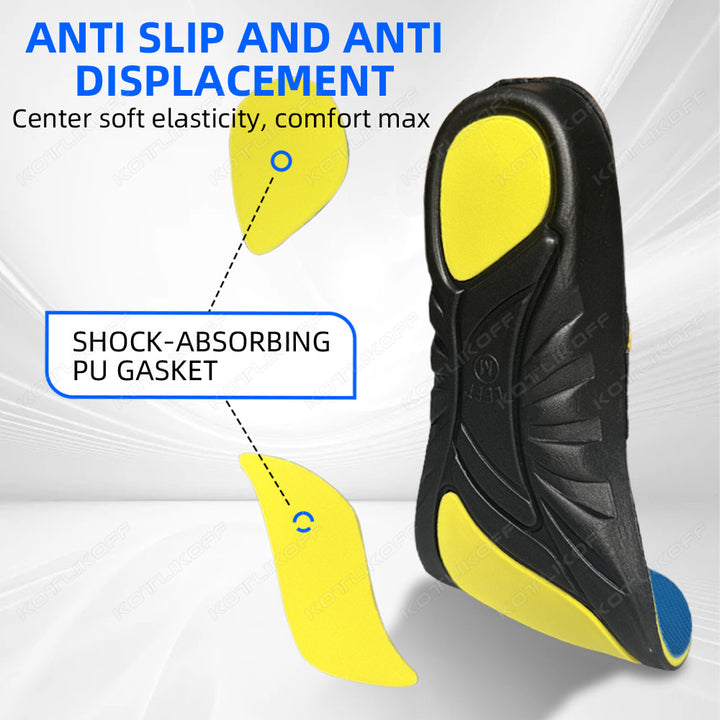 Premium High Arch Support Orthopedic Insoles for Plantar Fasciitis Relief, Cushioning Foot Inserts for Flat Feet, Deep Heel Cup, Shock Absorption for Men and Women