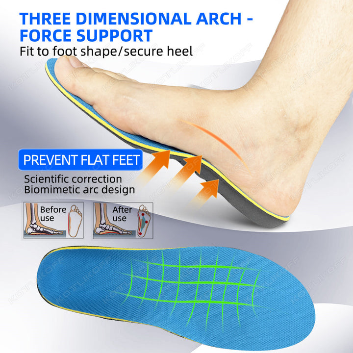Premium High Arch Support Orthopedic Insoles for Plantar Fasciitis Relief, Cushioning Foot Inserts for Flat Feet, Deep Heel Cup, Shock Absorption for Men and Women