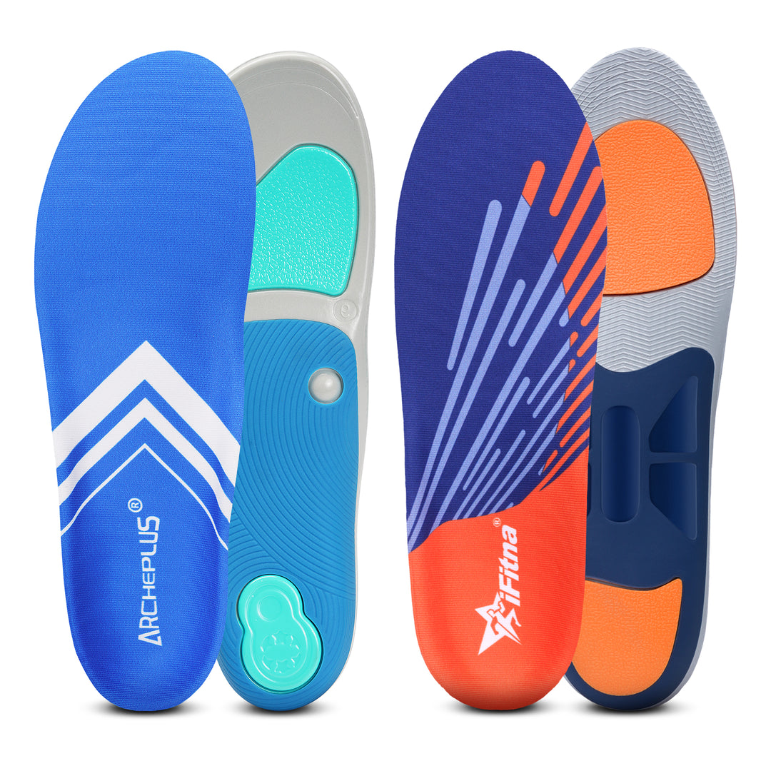 Premium High Arch Support Orthopedic Insoles for Plantar Fasciitis Relief, Cushioning Foot Inserts for Flat Feet, Deep Heel Cup, Shock Absorption for Men and Women