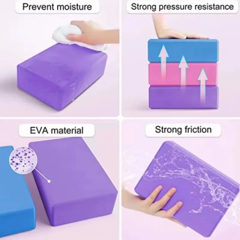 Premium High-Density Yoga Block – Non-Slip, Eco-Friendly EVA Foam – Lightweight & Durable – Supports Proper Posture & Stability – Ideal for Yoga Practice, Stretching, and Fitness – 23x15x7.6cm