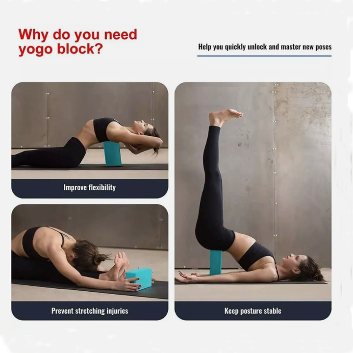 Premium High-Density Yoga Block – Non-Slip, Eco-Friendly EVA Foam – Lightweight & Durable – Supports Proper Posture & Stability – Ideal for Yoga Practice, Stretching, and Fitness – 23x15x7.6cm