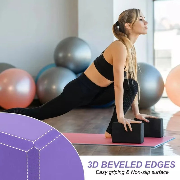 Premium High-Density Yoga Block – Non-Slip, Eco-Friendly EVA Foam – Lightweight & Durable – Supports Proper Posture & Stability – Ideal for Yoga Practice, Stretching, and Fitness – 23x15x7.6cm
