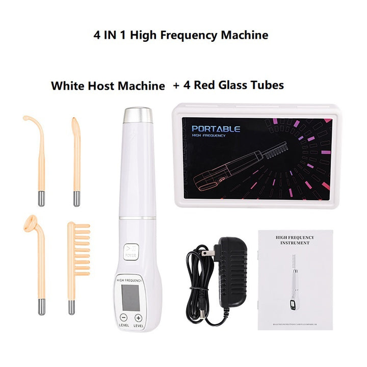 Premium High Frequency Facial Machine, Screen Display Electro Therapy Wand with Glass Tube, Anti-Acne & Wrinkle Removal, Skin Tightening & Spot Treatment Device, Ozone Sterilization, Improves Blood Circulation, Safe & Portable
