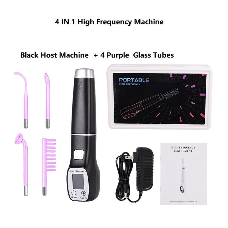 Premium High Frequency Facial Machine, Screen Display Electro Therapy Wand with Glass Tube, Anti-Acne & Wrinkle Removal, Skin Tightening & Spot Treatment Device, Ozone Sterilization, Improves Blood Circulation, Safe & Portable