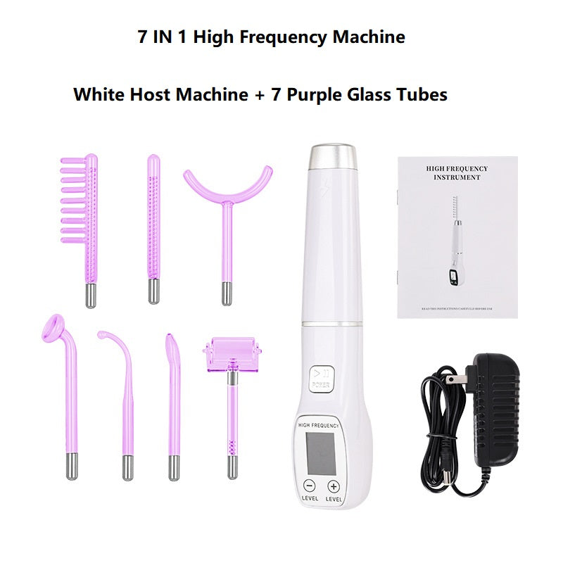 Premium High Frequency Facial Machine, Screen Display Electro Therapy Wand with Glass Tube, Anti-Acne & Wrinkle Removal, Skin Tightening & Spot Treatment Device, Ozone Sterilization, Improves Blood Circulation, Safe & Portable