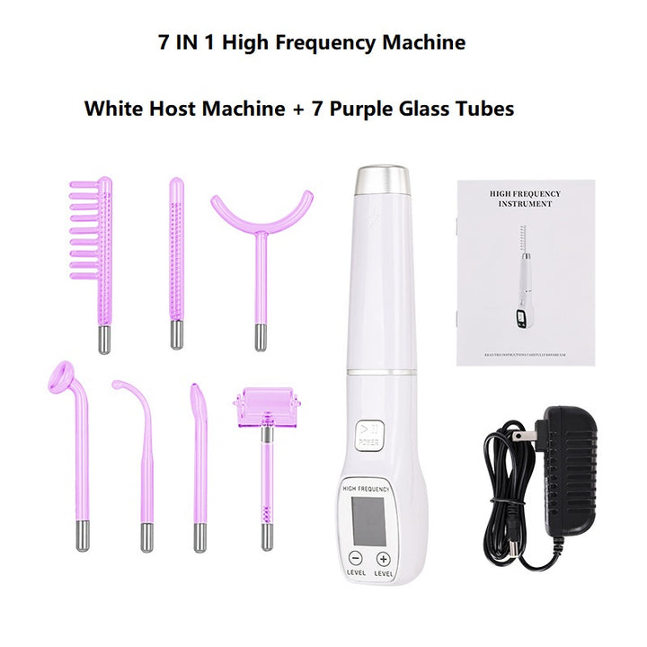 Premium High Frequency Facial Machine, Screen Display Electro Therapy Wand with Glass Tube, Anti-Acne & Wrinkle Removal, Skin Tightening & Spot Treatment Device, Ozone Sterilization, Improves Blood Circulation, Safe & Portable