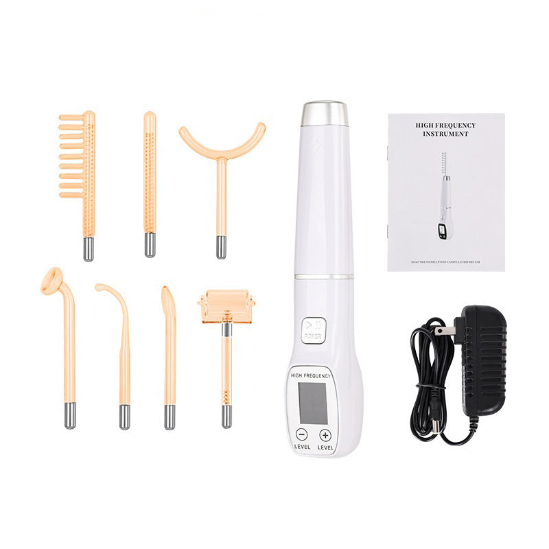 Premium High Frequency Facial Machine, Screen Display Electro Therapy Wand with Glass Tube, Anti-Acne & Wrinkle Removal, Skin Tightening & Spot Treatment Device, Ozone Sterilization, Improves Blood Circulation, Safe & Portable