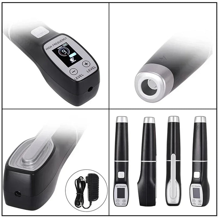 Premium High Frequency Facial Machine, Screen Display Electro Therapy Wand with Glass Tube, Anti-Acne & Wrinkle Removal, Skin Tightening & Spot Treatment Device, Ozone Sterilization, Improves Blood Circulation, Safe & Portable