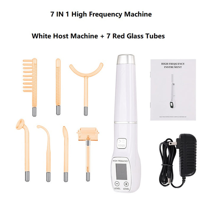Premium High Frequency Facial Machine, Screen Display Electro Therapy Wand with Glass Tube, Anti-Acne & Wrinkle Removal, Skin Tightening & Spot Treatment Device, Ozone Sterilization, Improves Blood Circulation, Safe & Portable
