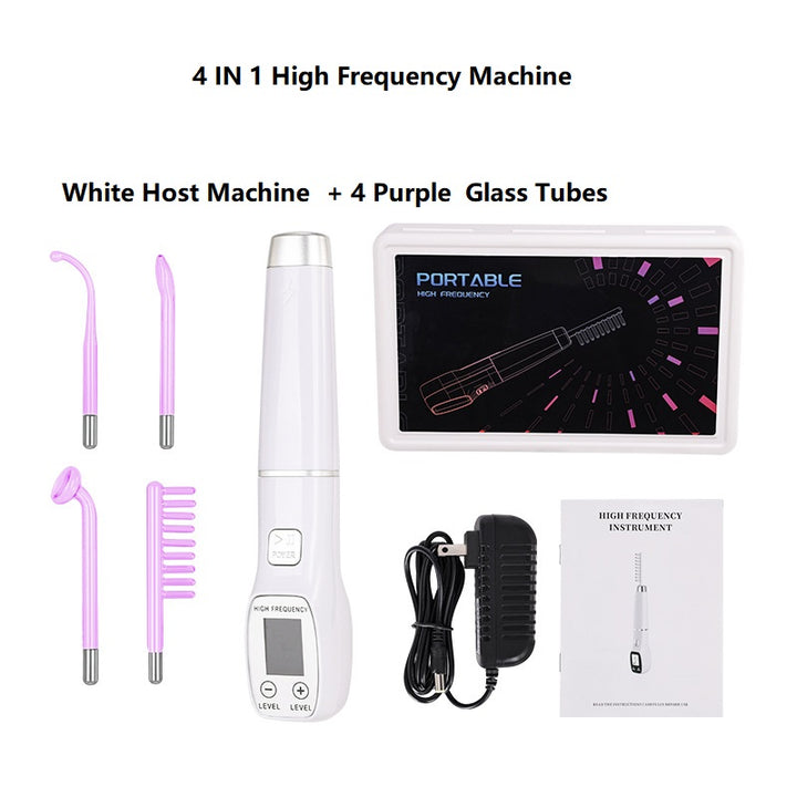 Premium High Frequency Facial Machine, Screen Display Electro Therapy Wand with Glass Tube, Anti-Acne & Wrinkle Removal, Skin Tightening & Spot Treatment Device, Ozone Sterilization, Improves Blood Circulation, Safe & Portable