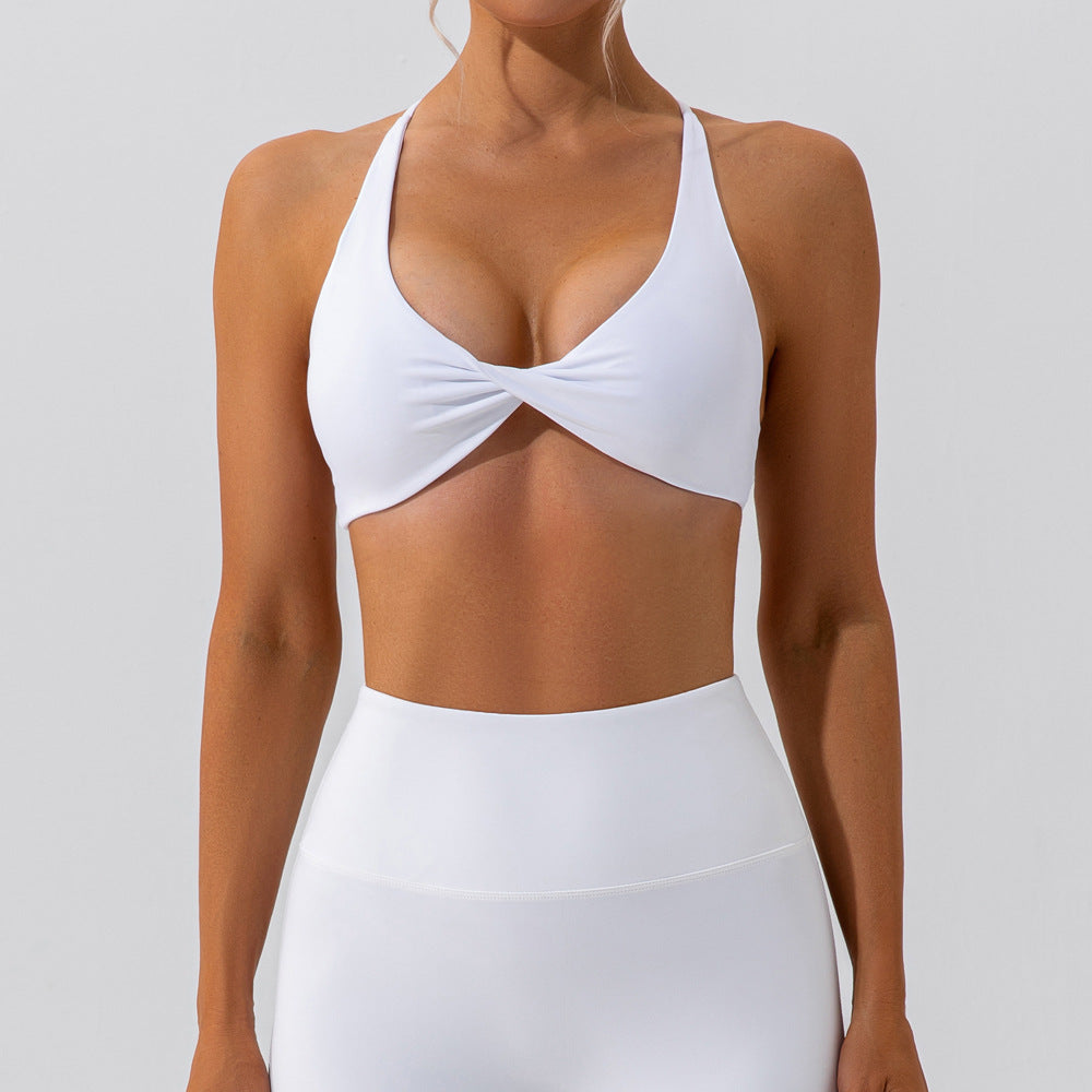 Premium High Support Sports Yoga Bra – Sexy Halter Straps, Push-Up Padded Bralette for Running, Gym & Fitness – Impact-Resistant, Comfortable Workout Underwear