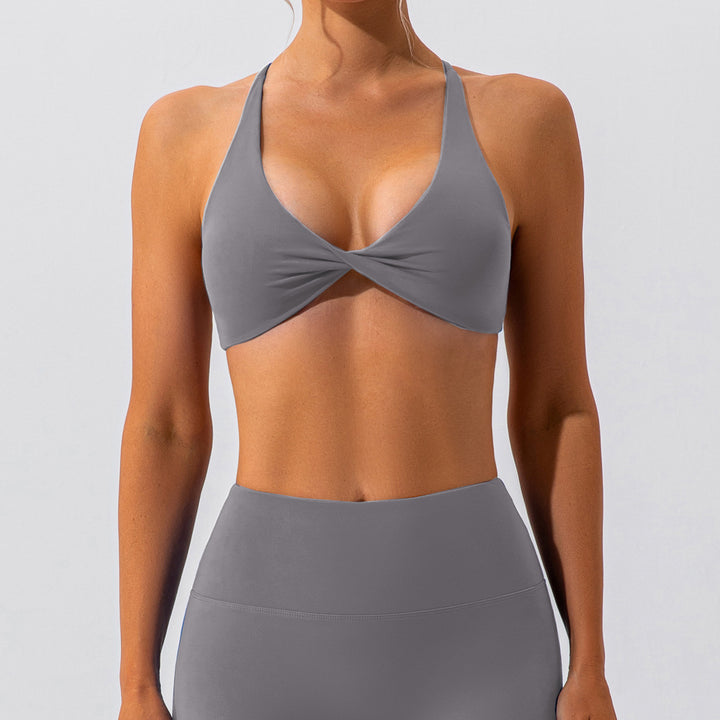 Premium High Support Sports Yoga Bra – Sexy Halter Straps, Push-Up Padded Bralette for Running, Gym & Fitness – Impact-Resistant, Comfortable Workout Underwear