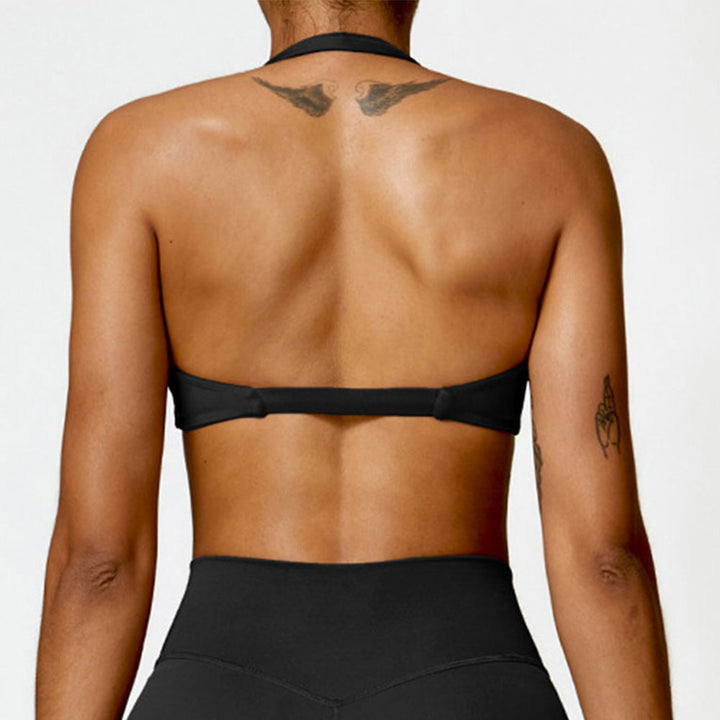 Premium High Support Sports Yoga Bra – Sexy Halter Straps, Push-Up Padded Bralette for Running, Gym & Fitness – Impact-Resistant, Comfortable Workout Underwear
