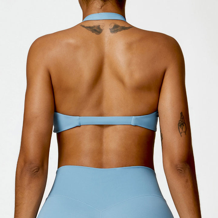 Premium High Support Sports Yoga Bra – Sexy Halter Straps, Push-Up Padded Bralette for Running, Gym & Fitness – Impact-Resistant, Comfortable Workout Underwear
