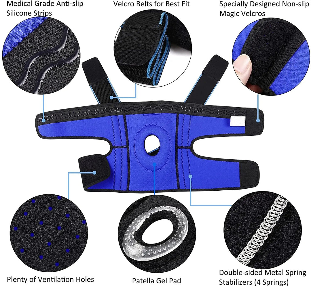 Premium Hinged Knee Brace for Pain Relief & Support, Copper Stabilizers for ACL, Meniscus Tear, Arthritis, Adjustable Open Patella Design, Doctor Recommended, 6 Sizes Available