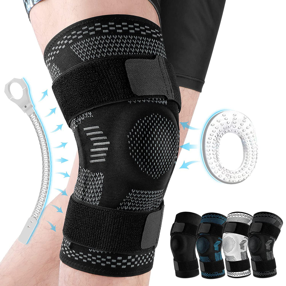 Premium Hinged Knee Brace for Pain Relief & Support, Copper Stabilizers for ACL, Meniscus Tear, Arthritis, Adjustable Open Patella Design, Doctor Recommended, 6 Sizes Available