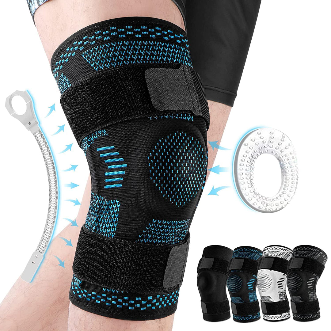 Premium Hinged Knee Brace for Pain Relief & Support, Copper Stabilizers for ACL, Meniscus Tear, Arthritis, Adjustable Open Patella Design, Doctor Recommended, 6 Sizes Available