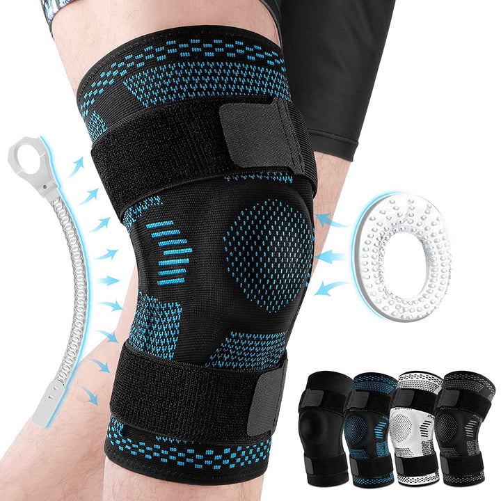 Premium Hinged Knee Brace for Pain Relief & Support, Copper Stabilizers for ACL, Meniscus Tear, Arthritis, Adjustable Open Patella Design, Doctor Recommended, 6 Sizes Available