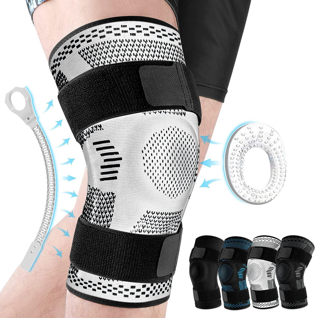 Premium Hinged Knee Brace for Pain Relief & Support, Copper Stabilizers for ACL, Meniscus Tear, Arthritis, Adjustable Open Patella Design, Doctor Recommended, 6 Sizes Available