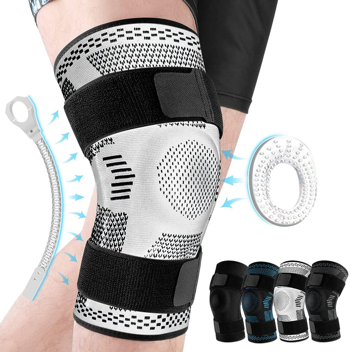 Premium Hinged Knee Brace for Pain Relief & Support, Copper Stabilizers for ACL, Meniscus Tear, Arthritis, Adjustable Open Patella Design, Doctor Recommended, 6 Sizes Available