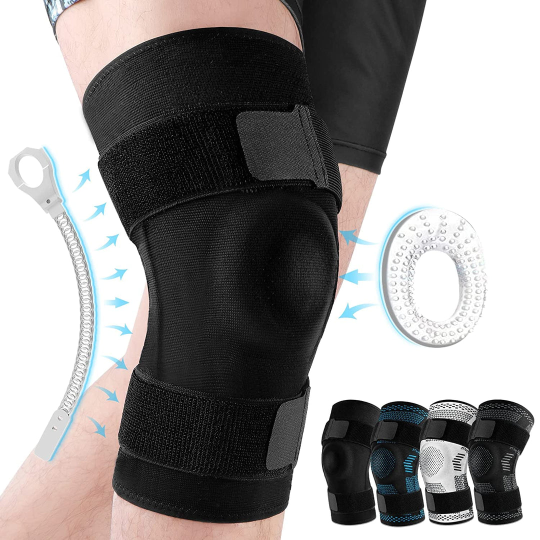Premium Hinged Knee Brace for Pain Relief & Support, Copper Stabilizers for ACL, Meniscus Tear, Arthritis, Adjustable Open Patella Design, Doctor Recommended, 6 Sizes Available