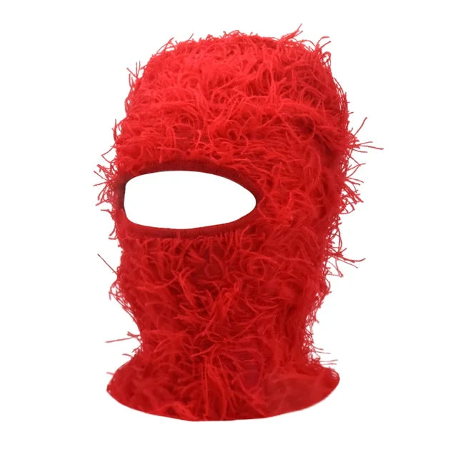 Premium Hip Hop Balaclava Beanie – Distressed Knit Ski Mask for Women, Camouflage Fuzzy Full Face Ski Hat, Outdoor Winter Wear, Trendy, Cozy and Stylish