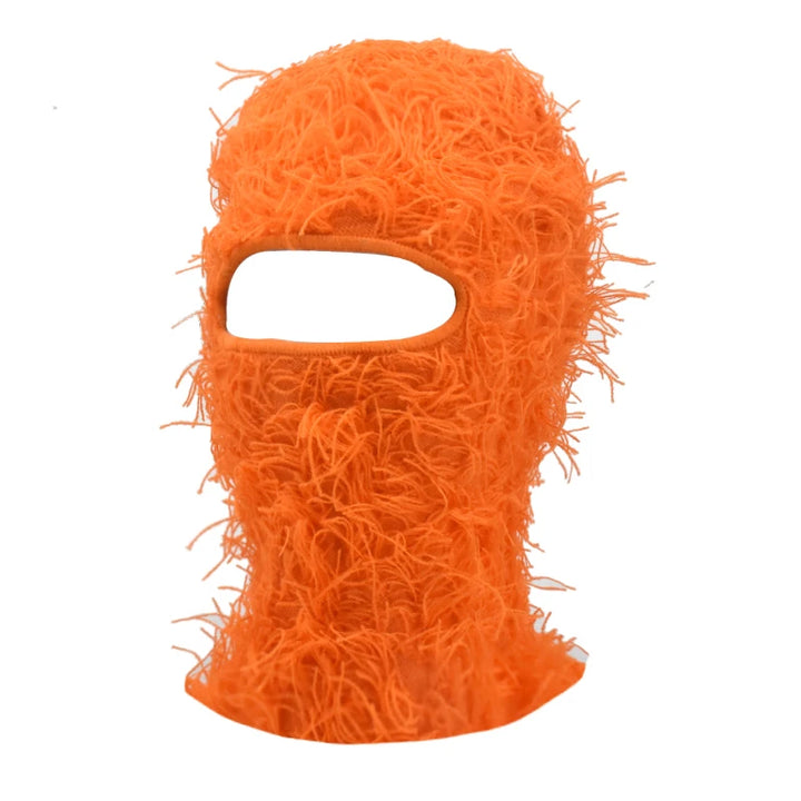 Premium Hip Hop Balaclava Beanie – Distressed Knit Ski Mask for Women, Camouflage Fuzzy Full Face Ski Hat, Outdoor Winter Wear, Trendy, Cozy and Stylish