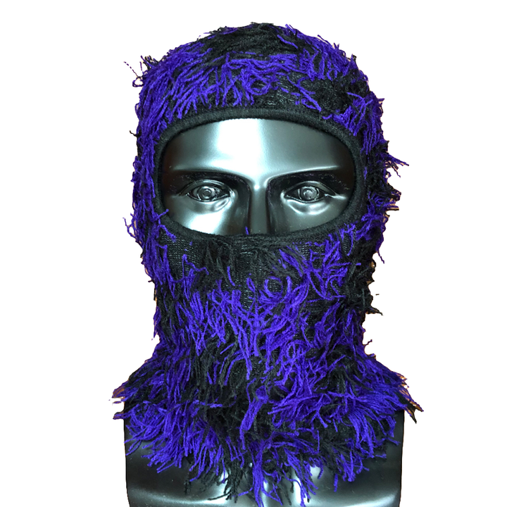 Premium Hip Hop Balaclava Beanie – Distressed Knit Ski Mask for Women, Camouflage Fuzzy Full Face Ski Hat, Outdoor Winter Wear, Trendy, Cozy and Stylish