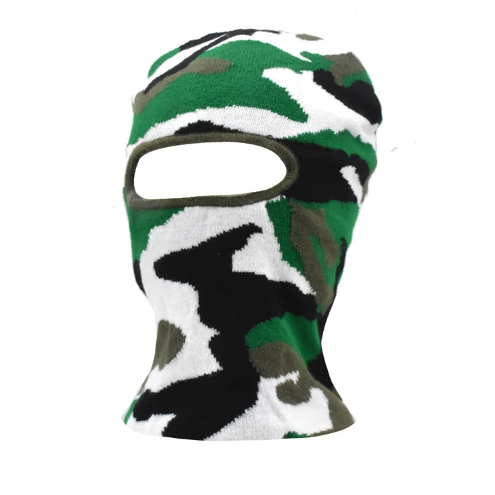 Premium Hip Hop Balaclava Beanie – Distressed Knit Ski Mask for Women, Camouflage Fuzzy Full Face Ski Hat, Outdoor Winter Wear, Trendy, Cozy and Stylish
