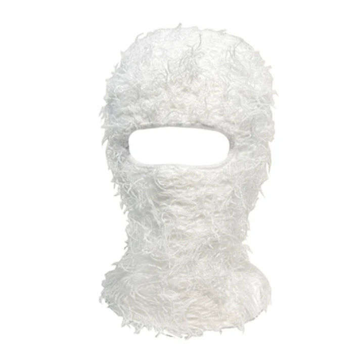 Premium Hip Hop Balaclava Beanie – Distressed Knit Ski Mask for Women, Camouflage Fuzzy Full Face Ski Hat, Outdoor Winter Wear, Trendy, Cozy and Stylish