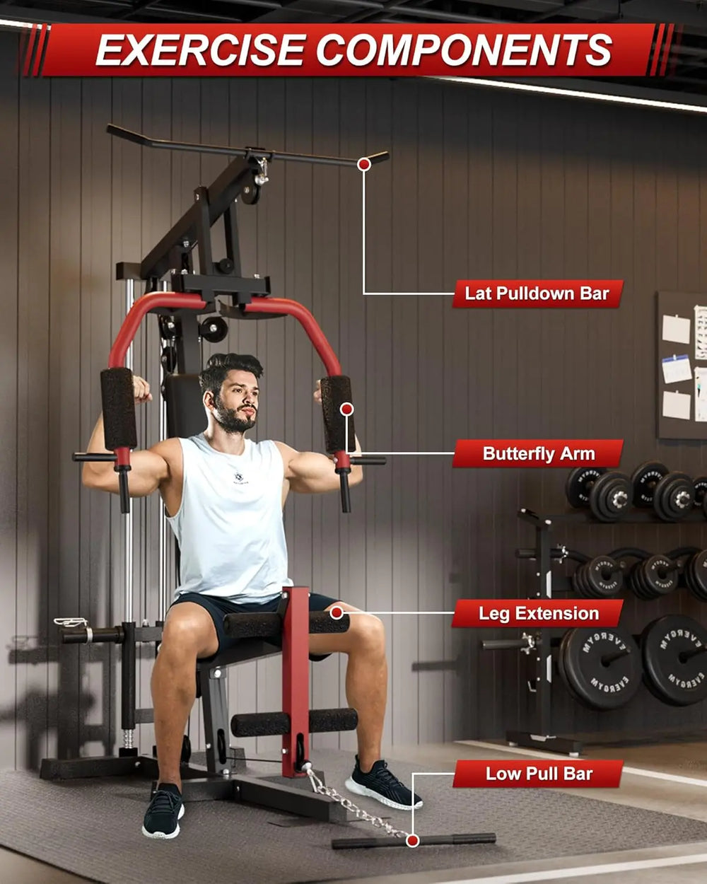 Premium Home Gym Machine – Full Body Strength Training Equipment with Chest Press, LAT Pulldown, Leg Extension & Cable System