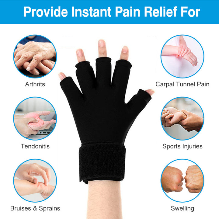 Premium Hot & Cold Therapy Gloves for Arthritis Relief – Adjustable Finger Compression Ice Pack for Wrist Sprains, Tendinitis, Carpal Tunnel, and Joint Pain Relief – Durable Gel Design for Hands and Fingers