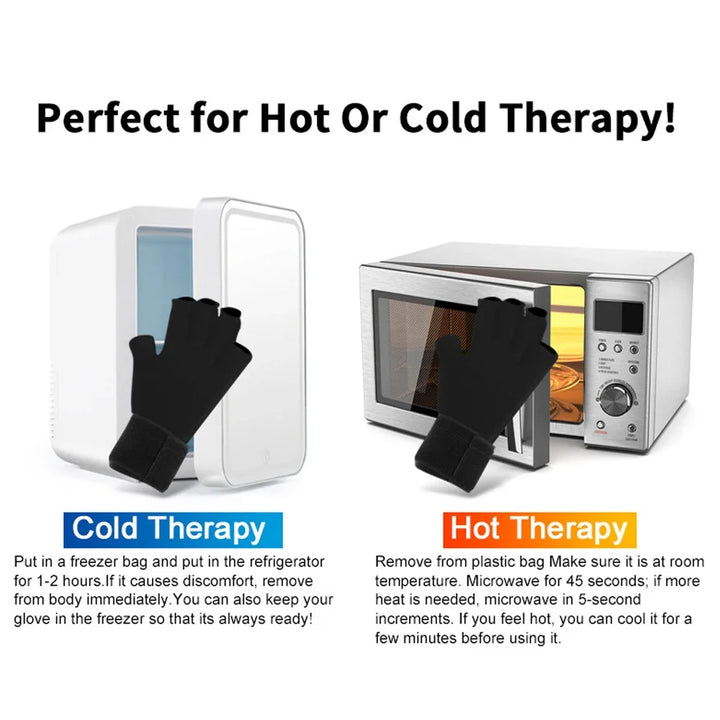 Premium Hot & Cold Therapy Gloves for Arthritis Relief – Adjustable Finger Compression Ice Pack for Wrist Sprains, Tendinitis, Carpal Tunnel, and Joint Pain Relief – Durable Gel Design for Hands and Fingers