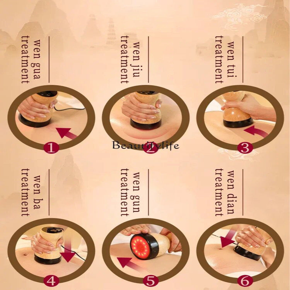 Premium Hot Stone Electric Gua Sha Massager – Back and Waist Massage Tool for Relaxing Muscles, Body Warm Moxibustion Therapy Spa with Bian Stone, Acupuncture, and Collateral Dredging
