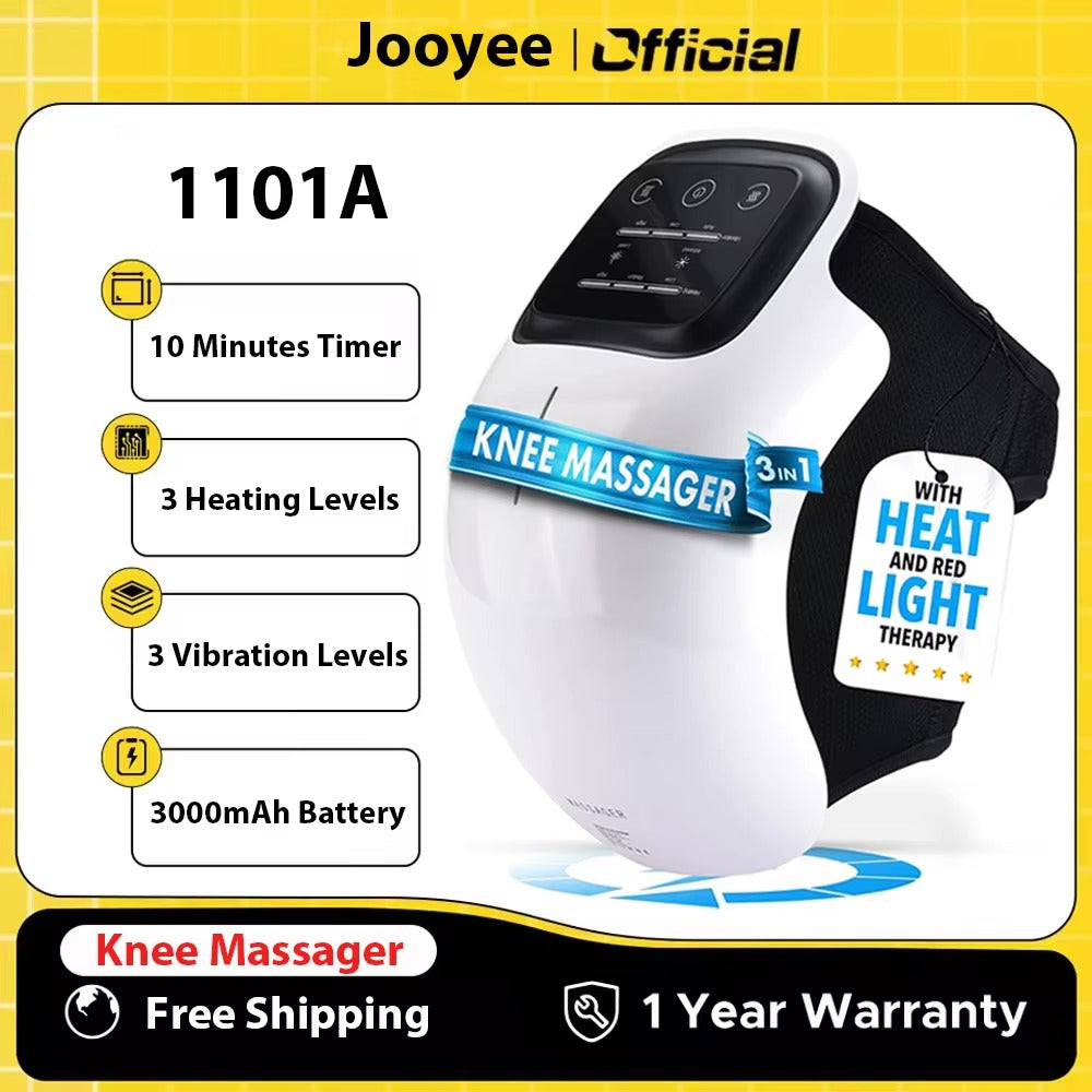 Premium Infrared Knee Massager – Pain Relief Device with Heat and Vibration Therapy for Swelling, Stiff Joints, Ligament Strain, and Muscle Injuries, Cordless and Lightweight with LED Touch Control