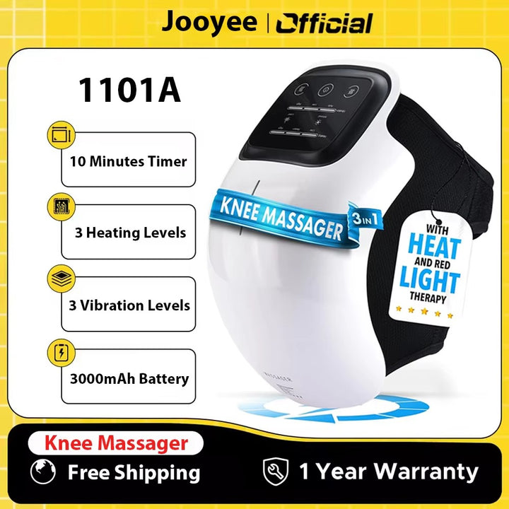 Premium Infrared Knee Massager – Pain Relief Device with Heat and Vibration Therapy for Swelling, Stiff Joints, Ligament Strain, and Muscle Injuries, Cordless and Lightweight with LED Touch Control