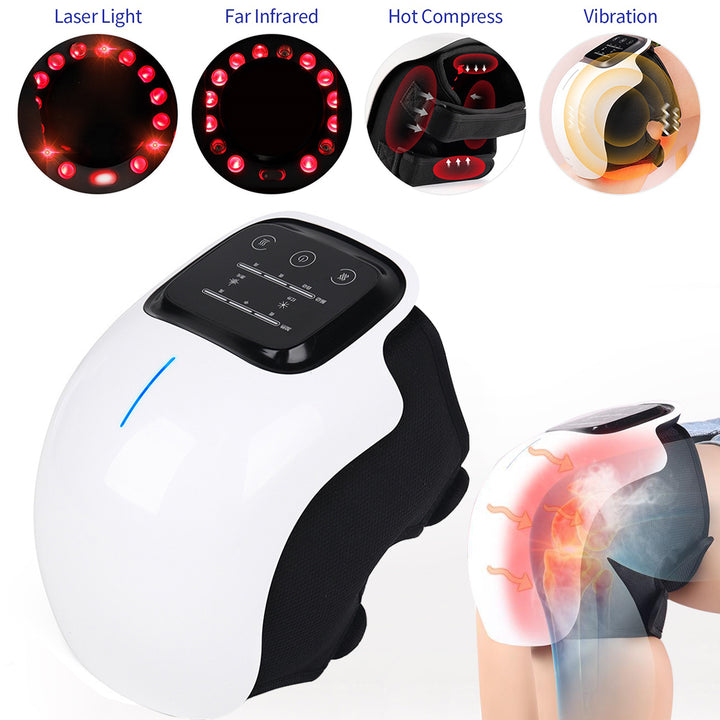 Premium Infrared Knee Massager – Pain Relief Device with Heat and Vibration Therapy for Swelling, Stiff Joints, Ligament Strain, and Muscle Injuries, Cordless and Lightweight with LED Touch Control
