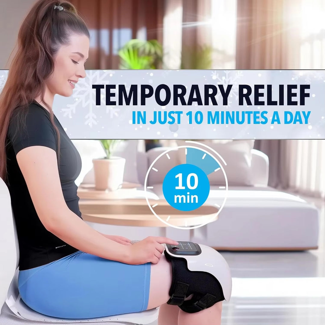 Premium Infrared Knee Massager – Pain Relief Device with Heat and Vibration Therapy for Swelling, Stiff Joints, Ligament Strain, and Muscle Injuries, Cordless and Lightweight with LED Touch Control