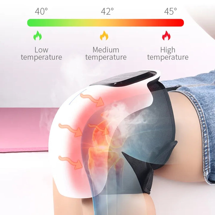 Premium Infrared Knee Massager – Pain Relief Device with Heat and Vibration Therapy for Swelling, Stiff Joints, Ligament Strain, and Muscle Injuries, Cordless and Lightweight with LED Touch Control