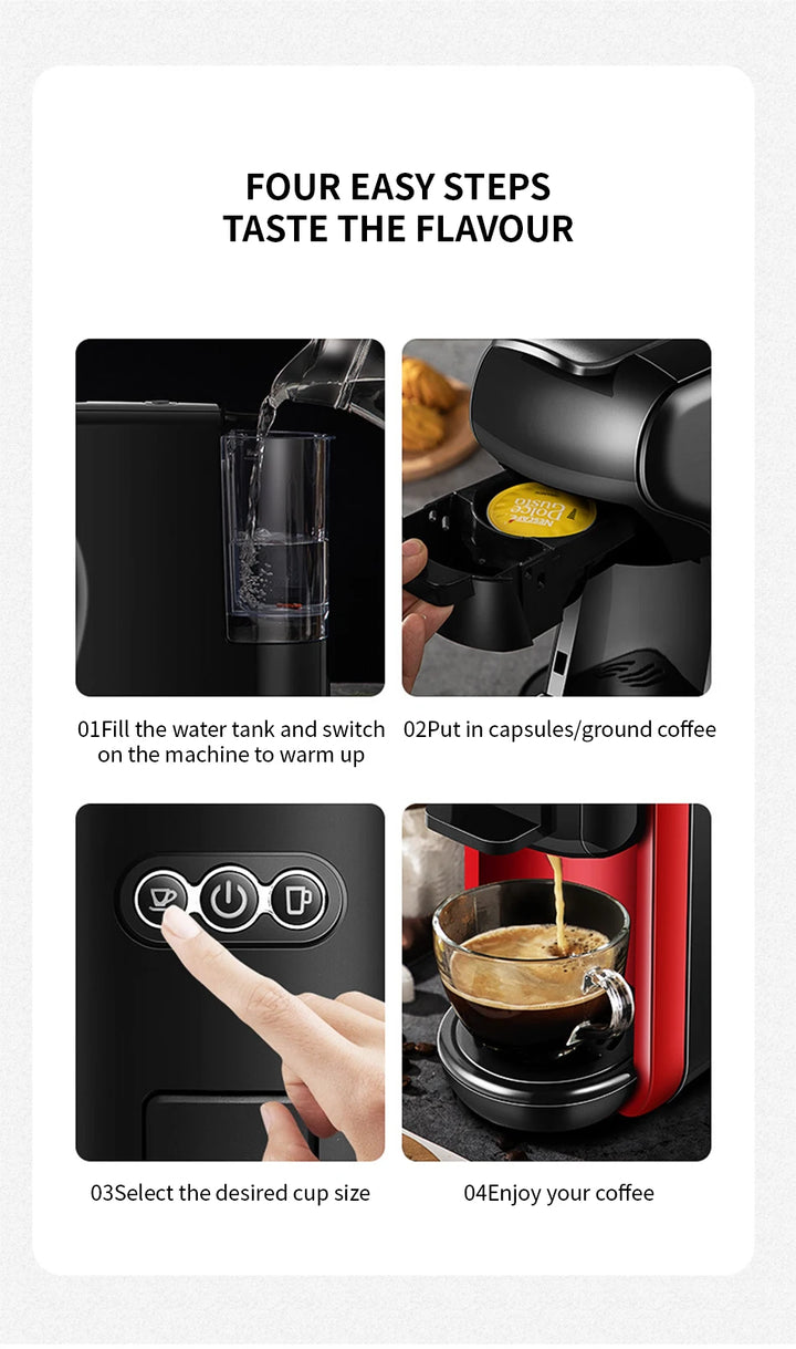 Premium Italian Capsule Coffee Machine – Compact All-in-One Drip and Americano Maker for Home and Office