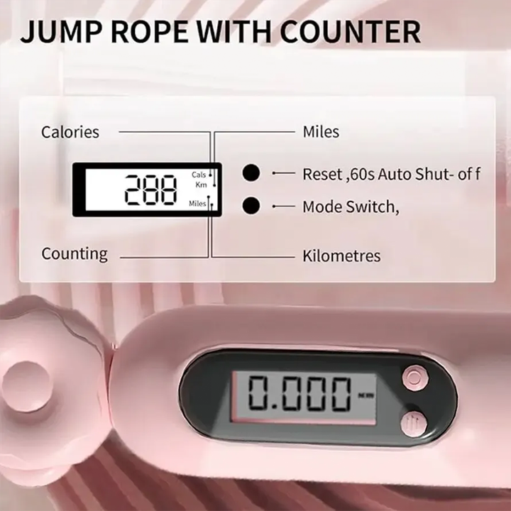 Premium Jump Rope with Calorie Counter – Adjustable Smart Skipping Rope for Fitness & Exercise, Tangle-Free Design, 2.8m Anti-Crack Rope, Suitable for Men, Women, and Kids